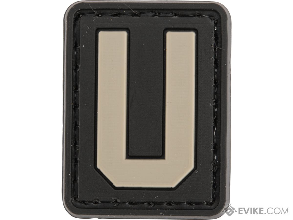 Evike.com Hook & Loop Letters PVC Patch (Model: U / Black-Grey)