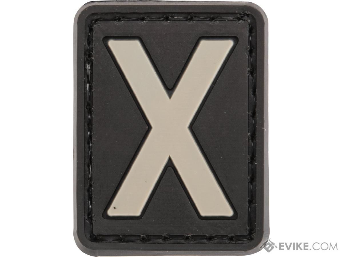 Evike.com PVC Hook and Loop Letters & Numbers Patch Black/Grey (Letter: X)