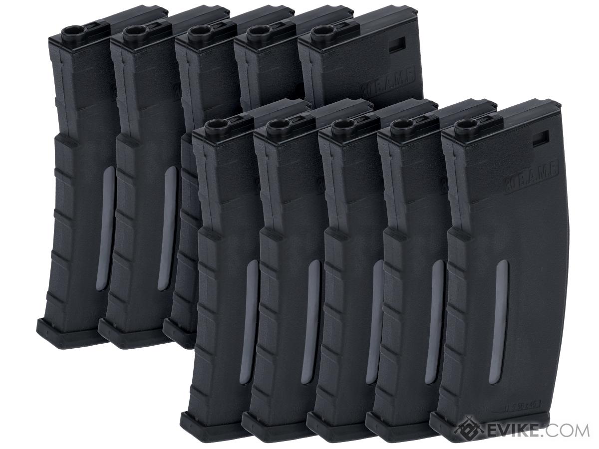 Evike.com BAMF 190rd Polymer Mid-Cap Magazine for M4 / M16 Series Airsoft AEG Rifles (Color: Black / Package of 10)