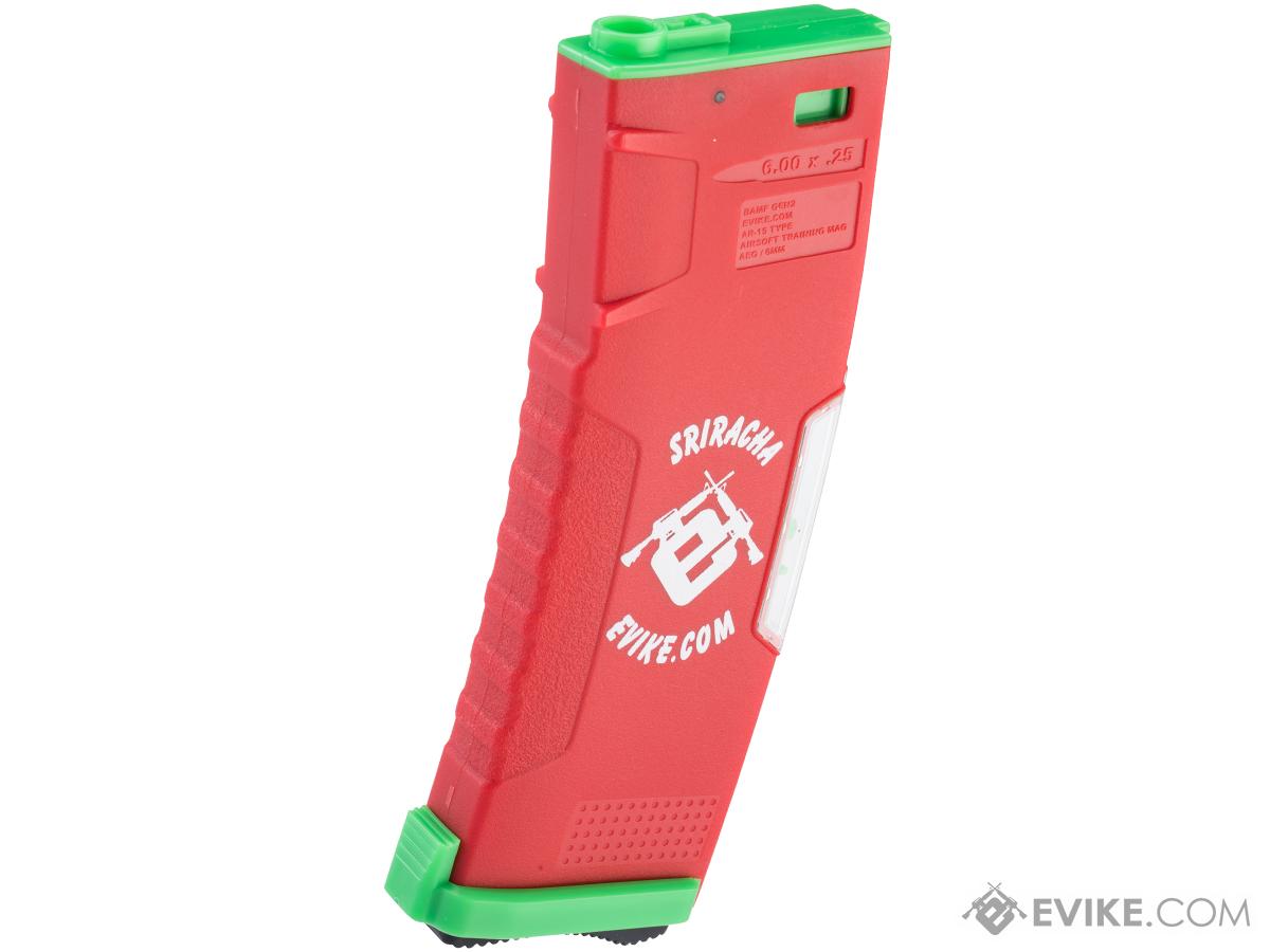 Evike.com BAMF GEN2 Polymer 190rd Mid-Cap Magazine for M4 Series Airsoft AEG Rifles (Model: Sriracha / Single Mag)