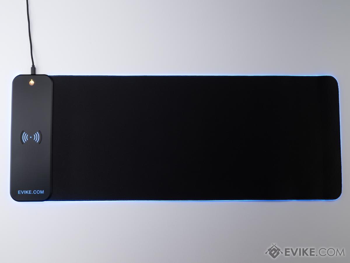 Evike.com RGB Gaming Desk Mat w/ Wireless Charging Station