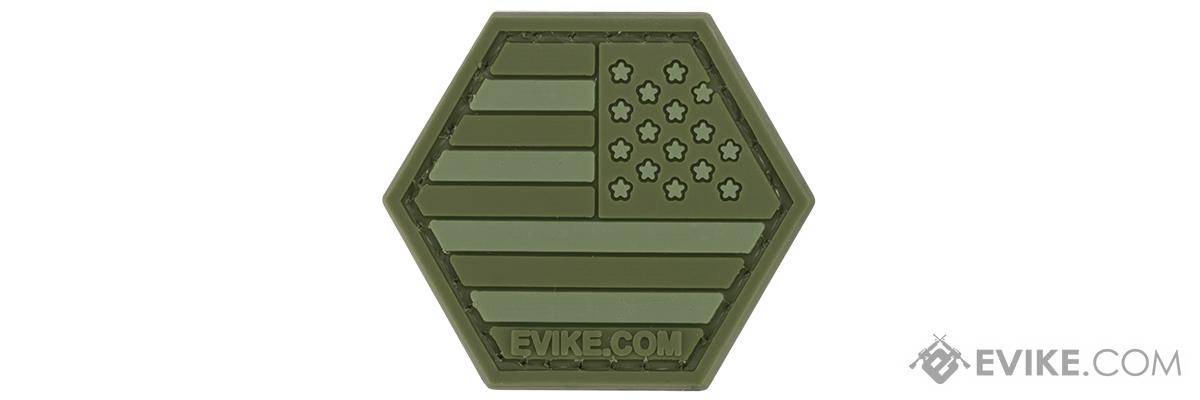 Operator Profile PVC Hex Patch American Flag Series (Color: OD Green / Reverse)