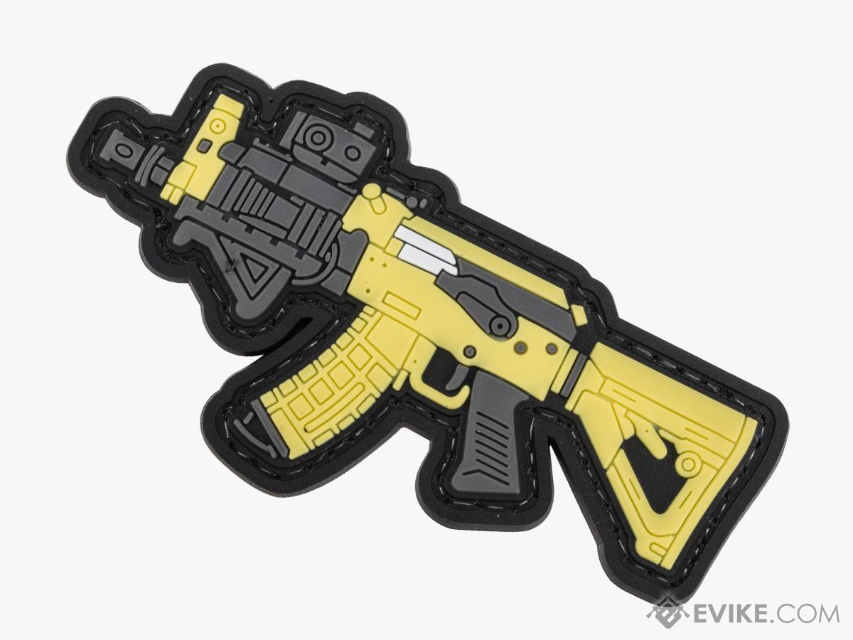 Evike.com PVC Morale Patch Mini Gun Series (Model: Contractor AK / Tan)