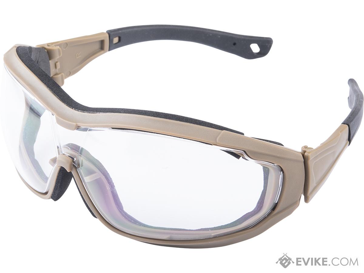 Evike.com ANSI Rated Aegis Lens), Protection Gear/Apparel, Goggles Eye Tactical (Color: Goggles / Anti-Fog Tan Clear Tactical Eyewear, 