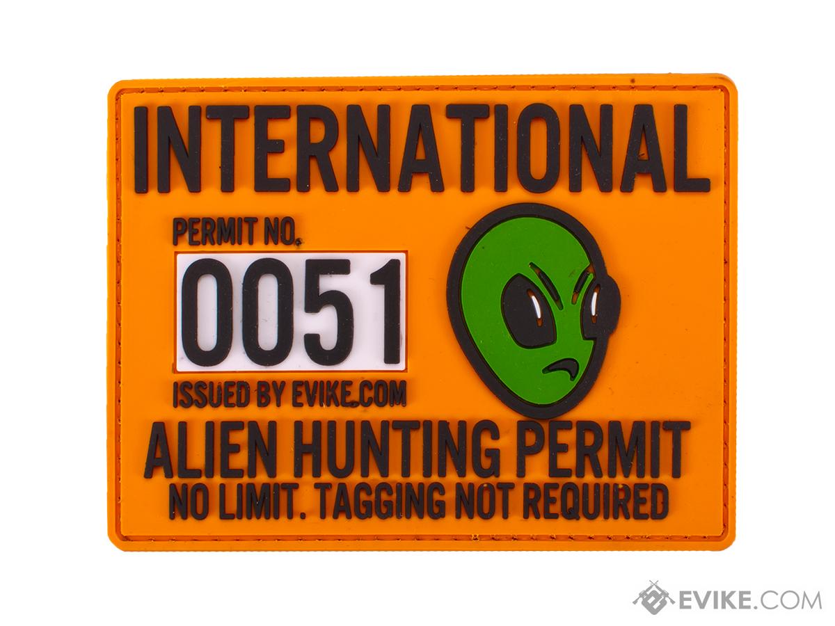 Evike.com Hunting Permit PVC Hook and Loop Patch (Model: Alien)