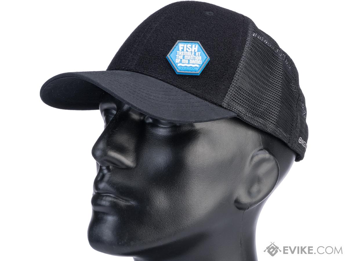 Evike.com Patch Panel Mesh Adjustable Tactical Ball Cap (Color: Black / Fish Tremble Patch Package)