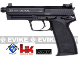 z Heckler & Koch / Umarex Full Metal USP Tactical NS2 Airsoft Gas Blowback Gun by KWA (Threaded Barrel)