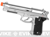 z KJW Full Size Taurus PT92 Licensed Airsoft Gas Blowback - Silver Chrome