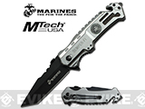 SMC Marine Leatherneck Assisted Opening Folding Rescue Knife with 3.25 Blade - Silver