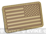 Hazard 4 US Flag Rubber Hook and Loop Patch (Style: Right Arm / Coyote)