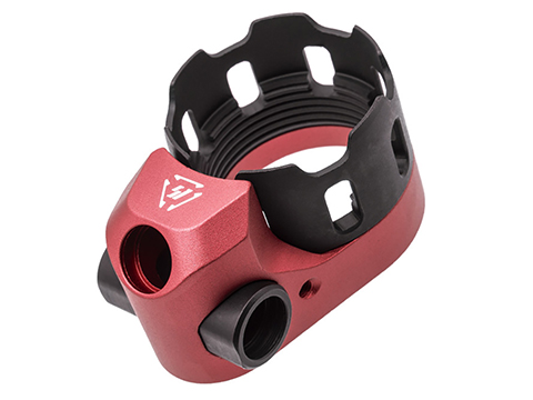 Strike Industries TRIBUS AR Enhanced Castle Nut & Extended End Plate (Color: Red)