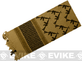 Matrix Woven Stylized Desert Shemagh / Scarves (Color: Desert Sand - Black Gun)