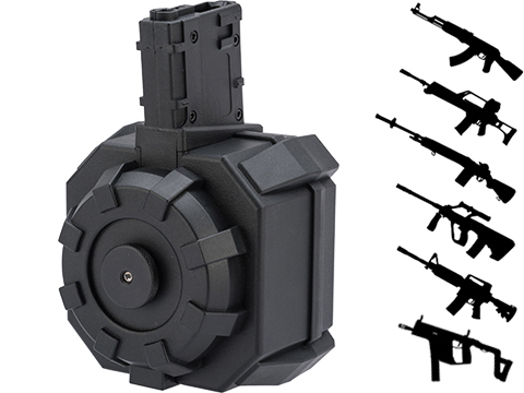 Angel Custom 2000 Round BLOK Firestorm Airsoft AEG Drum Flashmag (Color: Black / Body Only)