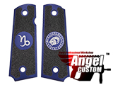 Angel Custom CNC Machined Tac-Glove Zodiac Grips for WE-Tech 1911 Series Airsoft Pistols - Navy Blue (Sign: Capricorn)