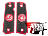 Angel Custom CNC Machined Tac-Glove Zodiac Grips for WE-Tech 1911 Series Airsoft Pistols - Red (Sign: Cancer)