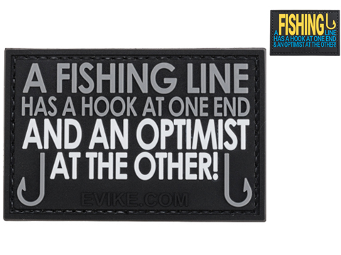 Evike.com A Fishing Line Has A Hook At One End... PVC Morale Patch (Color: Blue / Yellow)