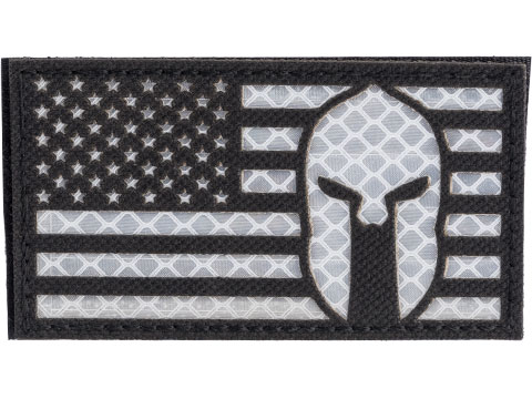 Matrix Reflective Molon US Flag Patch w/ Nylon Bordering (Color: Black / Left)