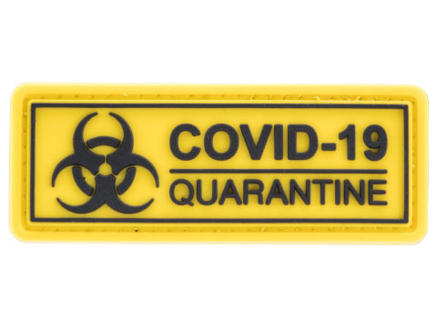 Evike.com COVID-19 Awareness PVC Morale Patches (Style: Quarantine / Yellow)