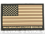 Evike.com US Flag PVC Hook and Loop Patch (Color: Tan / Regular)