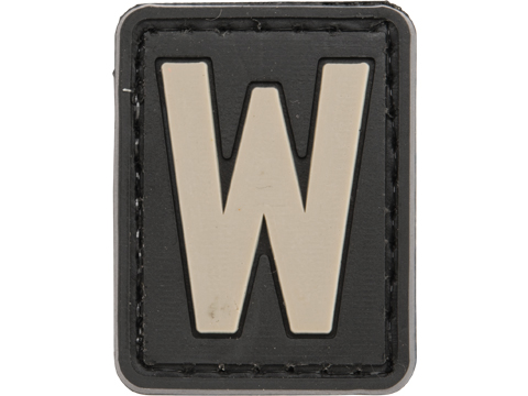 Evike.com Hook & Loop Letters PVC Patch (Model: W / Black-Grey)