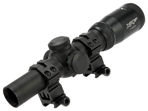 AIM Sports XPF Series 1-4x24mm Variable Zoom Rifle Optic with Illuminated Reticle