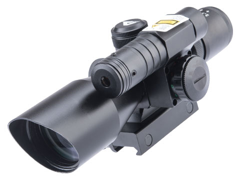 AIM Sports 2.5-10x40 Dual Illuminated Tactical Scope w/ Green Laser