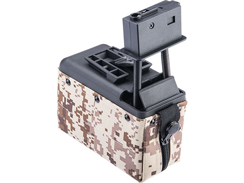 A&K 1500 Round Box Magazine with Upgraded High Strength Motor for Airsoft M249 Series AEG (Color: Digital Desert)