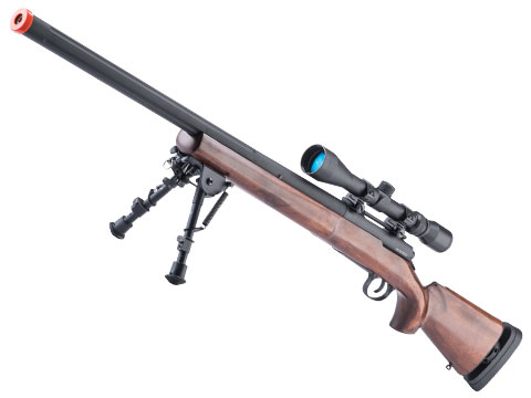 A&K SOCOM Type M24 Gas-Powered Airsoft Bolt Action Sniper Rifle w/ Fluted Barrel (Model: Real Wood Stock)