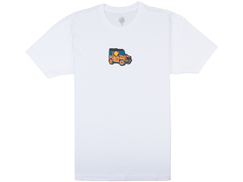 Aprilla Design APEX Car Series Short Sleeve Shirt (Color: Camel Trophy Defender / White / Large)