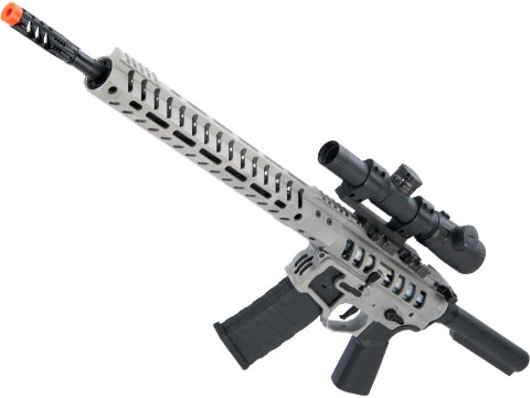 EMG F-1 Firearms UDR-15 AR15 2.0 eSilverEdge Full Metal Airsoft AEG Training Rifle (Model: Raw Aluminum / No Stock 400 FPS)