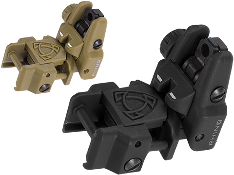 Rhino Flip-Up Tactical Back-Up Rifle Sight by APS - Rear Sight (Color: Black)