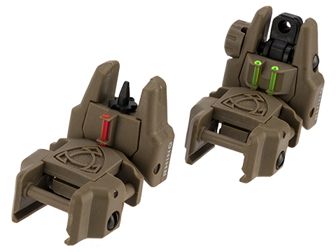 APS Gen 2 Rhino Flip-up Sight Package with Fiber Optic Inserts (Color: Tan)