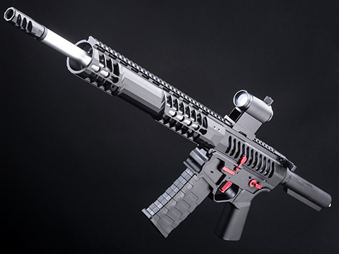 EMG F-1 Firearms BDR-15 3G AR15 2.0 eSilverEdge Full Metal Airsoft AEG Training Rifle (Model: Black - Red / No Stock 350 FPS)