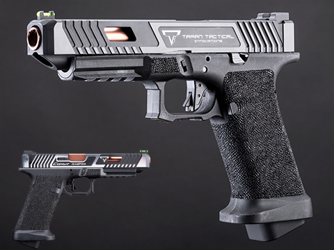 EMG Custom TTI Combat Master JW2 Licensed Slide + Ultimate Stippled Frame CO2 Powered 7.5mm Gel Ball Pistol 