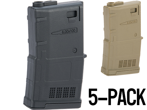 ARES AMAG 100rd Mid-Cap Magazine for M4 Airsoft AEG Rifles (Color: Black / 5 Pack)