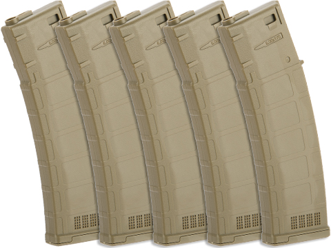 ARES AMAG 170rd Magazine M4 / M16 Mid Cap Magazine for AEG Rifles (Color: Dark Earth / 5 Pack)