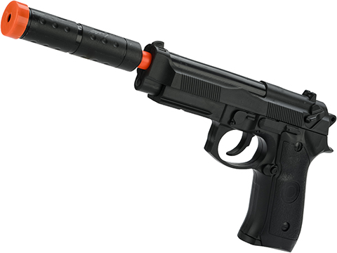 JG Polymer Single Shot Airsoft Spring Gun Armory Series (Model: 3/4 Scale M9 Pistol with Barrel Extension)