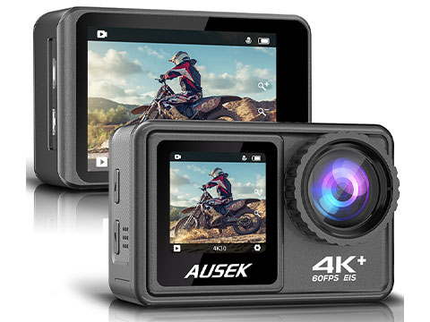 Ausek Sports Cameras 4k 60FPS Touch Screen WiFi Action Camera