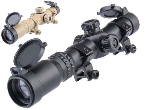 Avengers 1-4x24SE Red / Green Illuminated Reticle Tactical Scope w/ Mounting Rings 