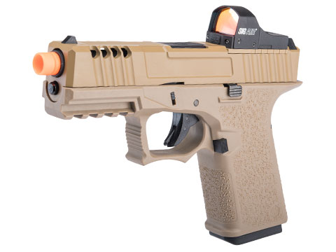AW Custom VX9 Compact Series Gas Blowback Airsoft Pistol (Model: Z80 - Matrix Red Dot Sight / FDE)