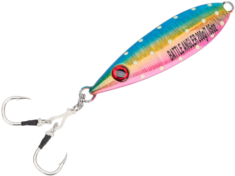 Battle Angler Phantom-Fall Jigging Lure Fishing Jig (Model: Rainbow / 200g / Double Hook)