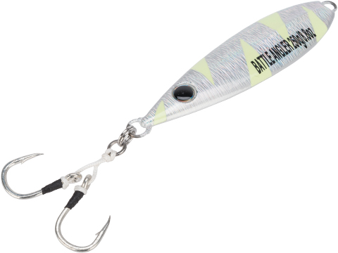 Battle Angler Phantom-Fall Jigging Lure Fishing Jig (Model: Silver Glow / 250g / Double Hook)