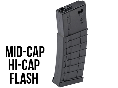 Avengers Ribbed Polymer 150rd Mid-Cap Magazine for M4 Airsoft AEG Rifles 