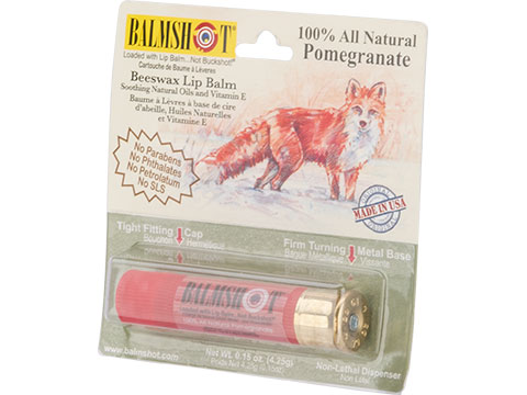 Balmshot Natural Beeswax Lip Balm w/ Natural Oils and Vitamin E (Flavor: Pomegranate)