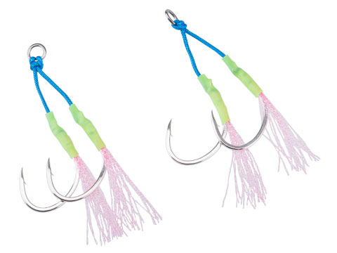 Battle Angler Double Glow Shrink Tail Assist Hook (Color: Light Pink / Size 4/0)