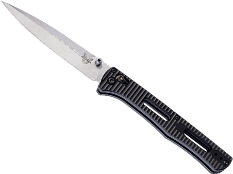 Benchmade FACT Folding Knife (Model: Spear Point / Satin Plain Edge / Black 6061 Aluminum)