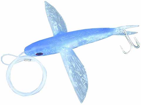 Frenzy Ballistic Flyer Flying Fish Lure (Model: 8 Rigged-Blue