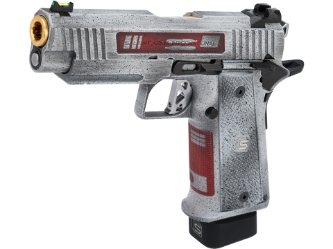EMG / Salient Arms International 2011 DS Airsoft Training Weapon w/ Custom Cerakote (Model: 4.3 / R2 Red Distressed)