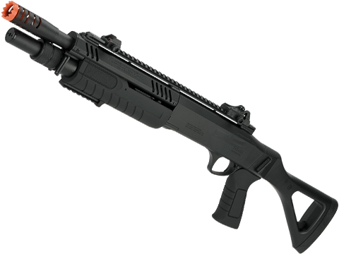 FABARM STF12 Pump Action Tri-Shot Airsoft Shotgun (Model: Compact / Black)