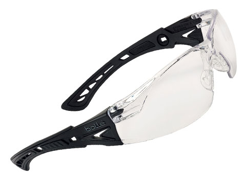 Bolle Safety RUSH+ Safety Glasses (Color: Clear Lens / Black Frame)